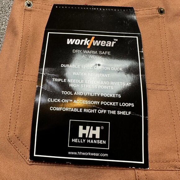 Helly Hansen Workwear NWT Brown Cotton Duck Men's Construction Pants Sz 36 X 32 - Picture 3 of 8